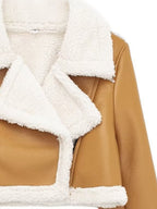 Women Faux Leather Cropped Jacket Collared Neck Long Sleeve Plush Lined a11ddd58-8b08-474f-a323-fd8d0c581a8a-Max Trendsi