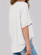 Women T-Shirt Round Neck Half Sleeve Oversized Cotton Blend Basic Style a121bbe5-3a42-4a9b-a175-6057216e8ea3-Max Trendsi