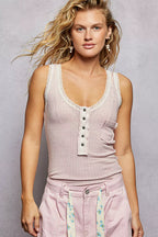 POL Tank Top Pink Lace Trim with Front Button Closure and Pocket BABY PINK a121d975-001f-405f-a0f8-790c493dda4f-Max-Origin Trendsi
