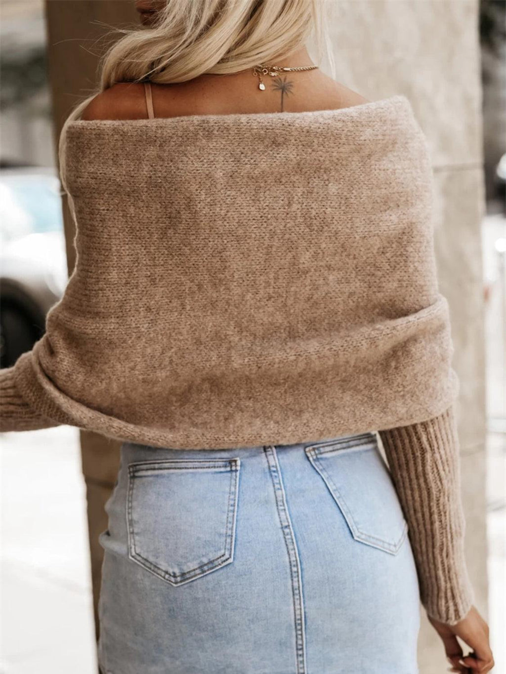 Cropped Knit Top Twist Off Shoulder Long Sleeve Basic Style a172f35d-9125-4f34-8fbf-1d8d13d83ccf-Max Trendsi