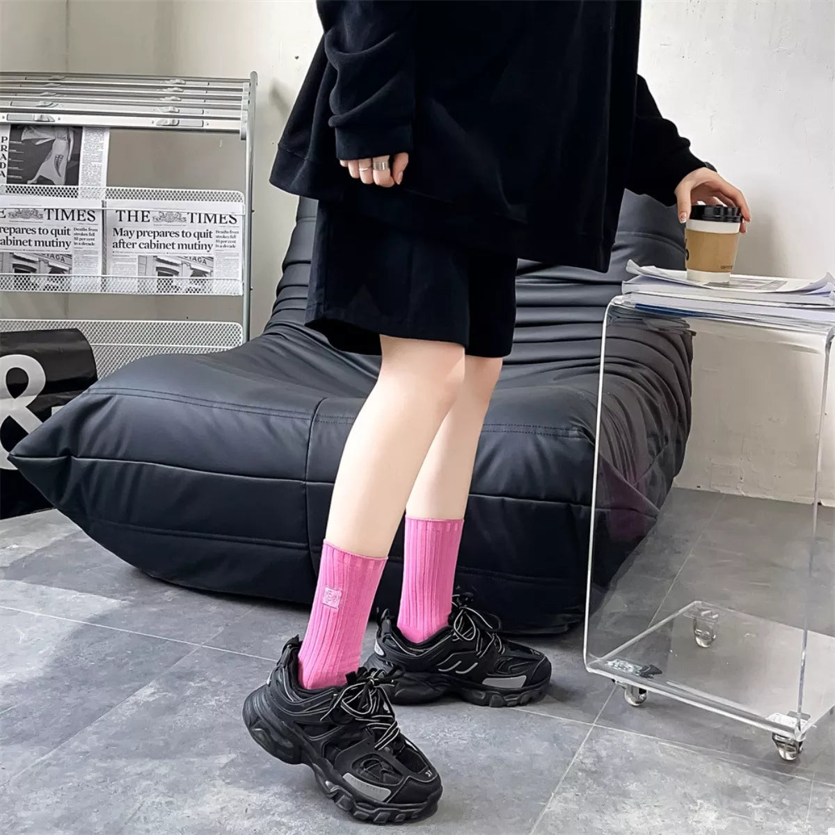 Women's Crew Socks Breathable Ribbed Knit a19b8c7c-0679-43eb-80b6-6978f0f687ac-Max-Origin Trendsi