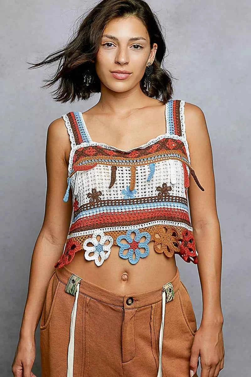 POL Crochet Cami Cutout Flower Cropped Top with with Dangle Detail Orange Multi ORAGNE MULTI One Size a1e0c604-8e93-4e5d-a8ab-68c7308b0ec7-Max-Origin Trendsi