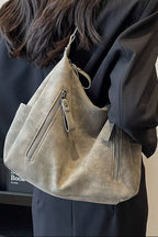 Women's Crossbody Bag Pu Leather Zipper Details Adjustable Strap Medium Khaki One Size a1e492c3-bc1c-4b5d-90ac-d3defff1d795-Max-Origin Trendsi