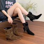 Women's Boots Pu Leather Suede Rivet Stud Point Toe Kitten Mid Heels Shoes a2097eed033845918602824b114ee5a9-Max-Origin Trendsi