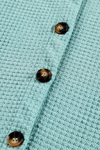Waffle-Knit Women Shirt Collared Neck Long Sleeve Pocketed Single Breasted a2116d5e-c055-4a69-958b-b3482851365c-Max Trendsi