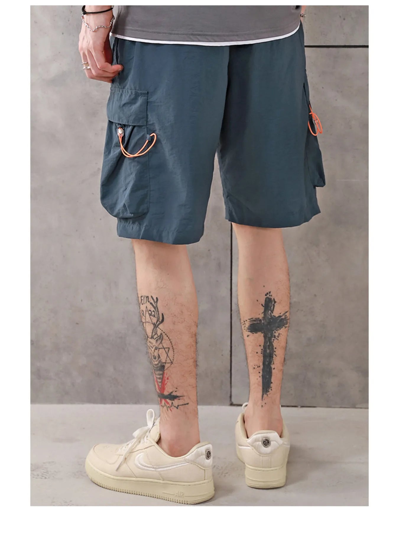 Men's Cargo Shorts Drawstring Pocketed Nylon M - 4 XL Denim Blue a2160bce16aa4273b76dfc5f824b221f-Max-Origin Trendsi