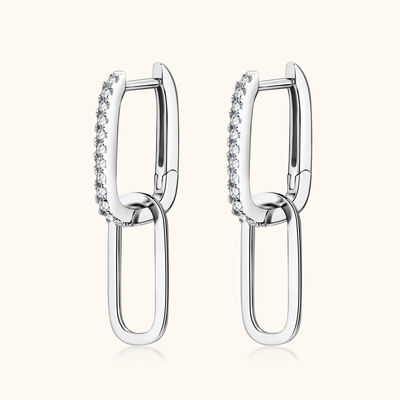 Moissanite Stone Earrings 925 Sterling Silver Bar Rectangle Dangle Women's Jewelry Silver One Size a218cbf2-8ccd-47aa-bbac-99f708ab6b80-Min Trendsi