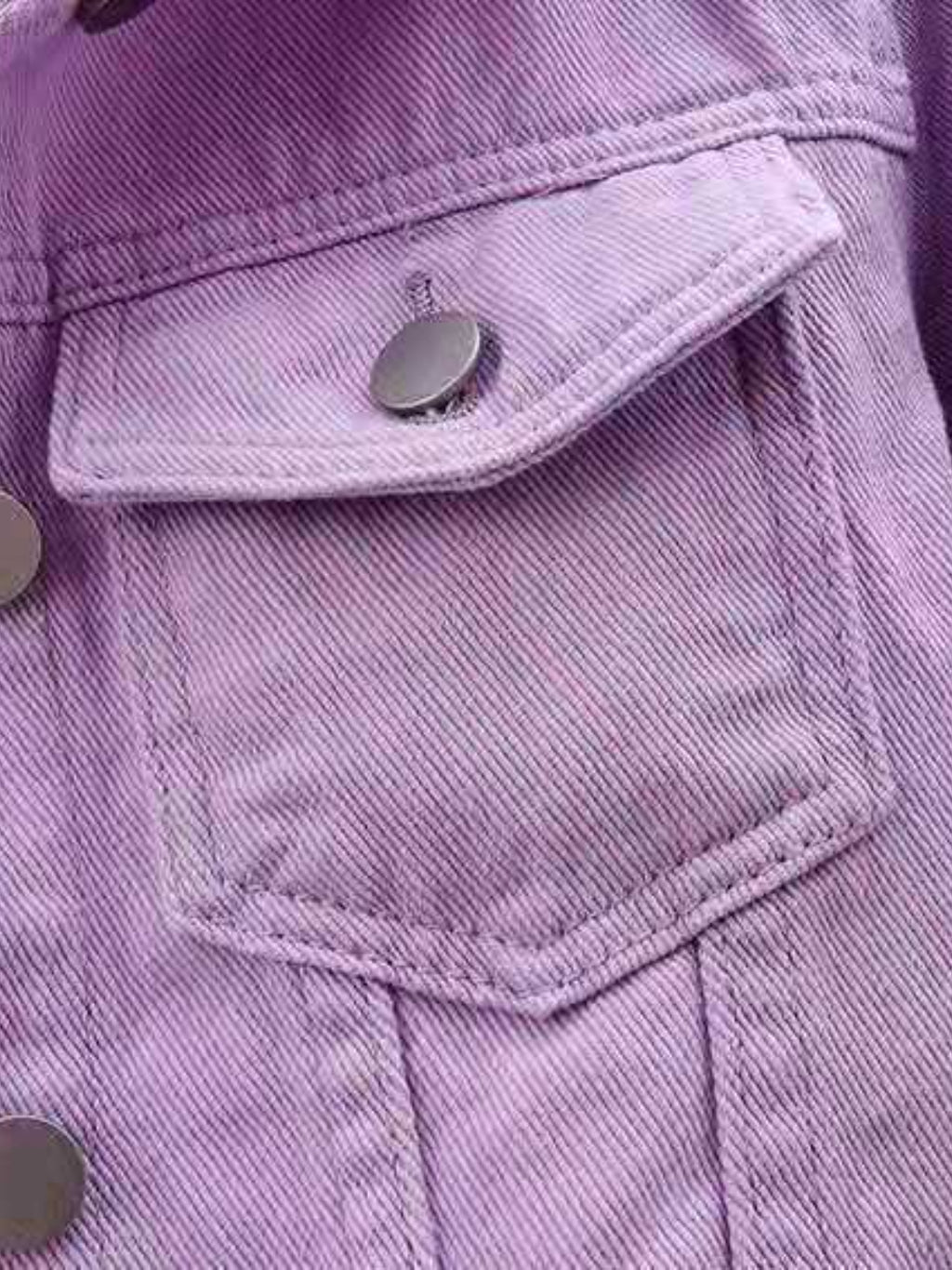 Cropped Denim Jacket Women's Half Sleeve Flap Pockets Plus Sizes S-5XL a22721e0-cdcf-4728-885c-ee3c008de8bd-Max Trendsi