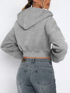 Cropped Jacket Viscose Zip Up Long Sleeve Hooded Outwear a25e83ff-f6a3-44b5-a62f-125a77e5eb43-Max Trendsi