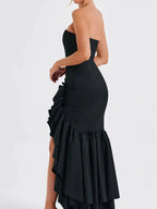 Bodycon Dress Strapless Ruffle Split High-Low Tiered Party Dresses a25f6bf7-bddb-44bb-87b7-c517cbd24258-Max-Origin Trendsi