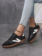 Women's Sneakers Casual V Contrast Round Toe Pu Leather Shoes a2661efa9082470abfd182df1f9e5cd3-Max-Origin Trendsi