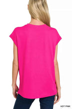 Zenana Activewear Set Hot Pink Brushed Dty Microfiber Top & Biker Shorts a2869b11da0c4bae85de3aee4da2182c-Max-Origin Trendsi