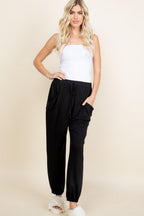 Super Lady Joggers Black Pants Drawstring Elastic Waist with Pockets a2d63c4c-5487-4b8c-99dd-846cf75d5661-Max Trendsi