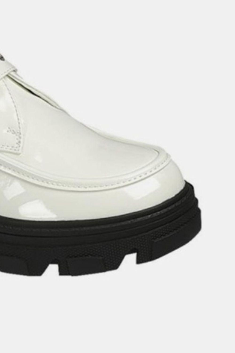Forever Link Loafers USA Stock White Buckled Platform Lug Sole Shoes a2da724b-e028-49a8-8275-fa1abb782c6a-Max Trendsi