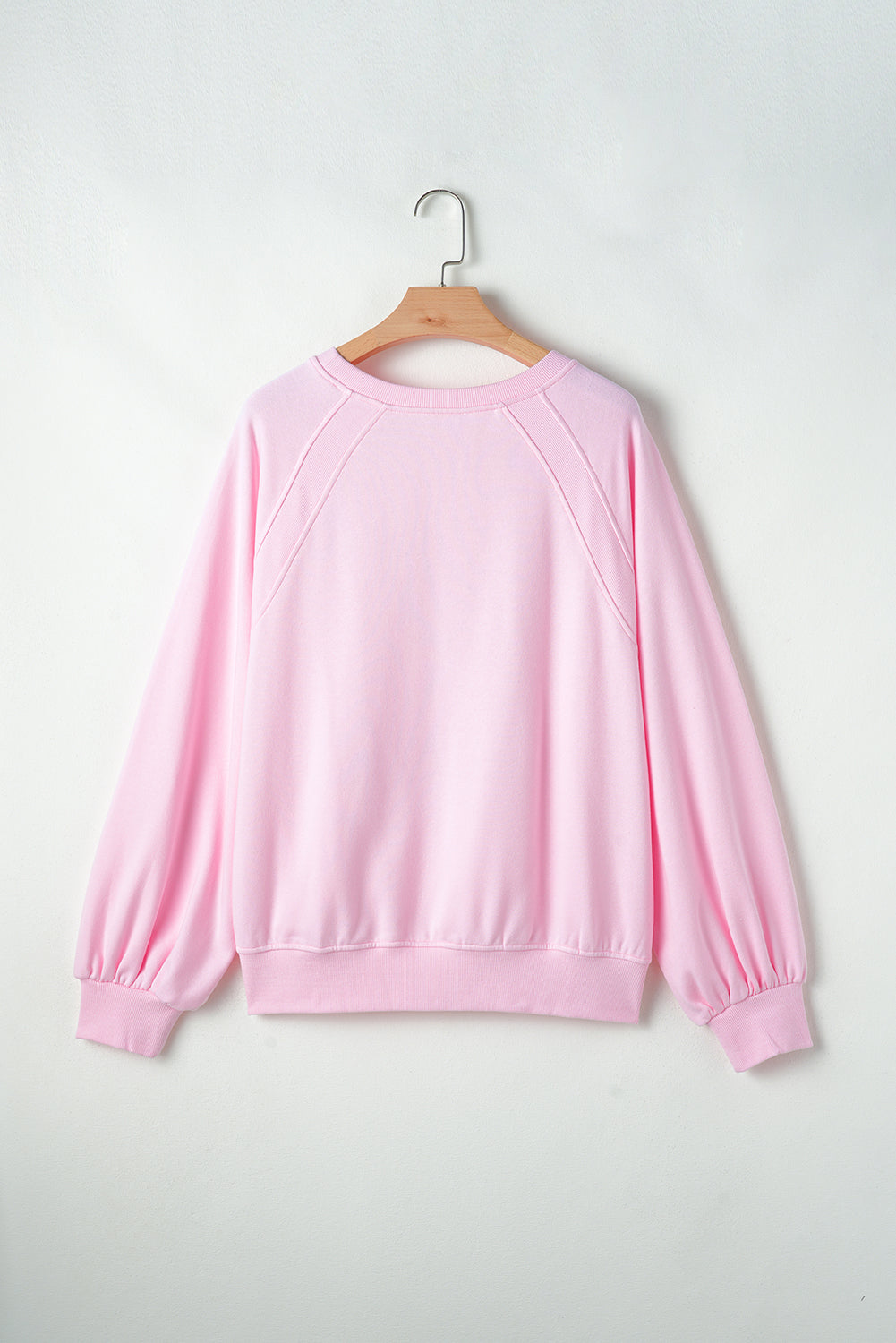 Valentine’s Day Pink Sweatshirt HUG AND KISSES Embroidery Round Neck Tops a30392fe-89bb-493e-b4e0-c447838f2d97-Max Trendsi