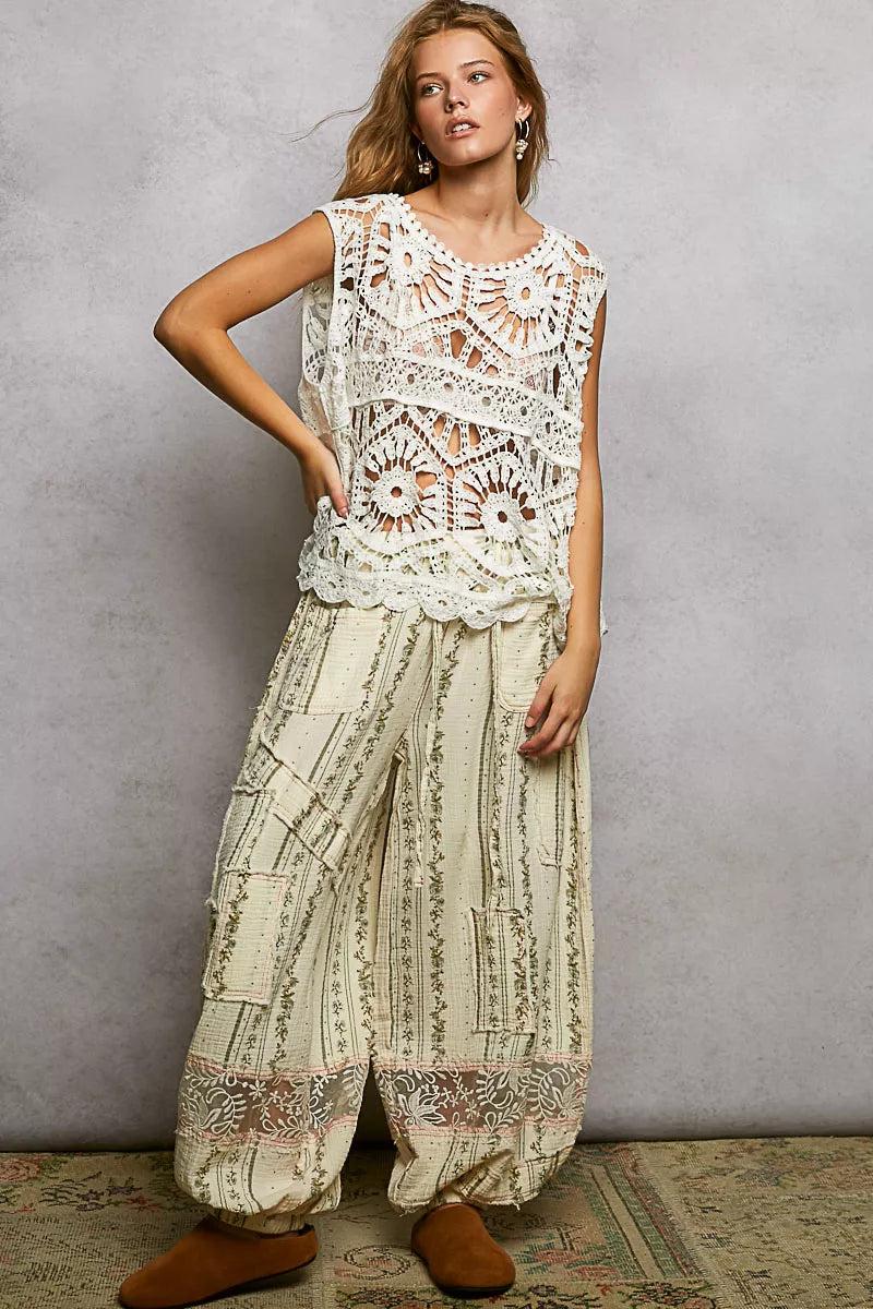 POL Crochet Tank Ivory Floral Openwork Round Neck Lace Top a32d1a25-f128-46fd-827d-576e3a190498-Max-Origin Trendsi