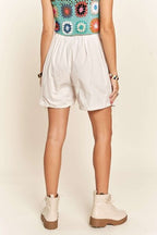 ADORA Drawstring Shorts White Cotton with Pockets a35ee1d5-35a5-43fd-aadd-0116b611e69e-Min Trendsi
