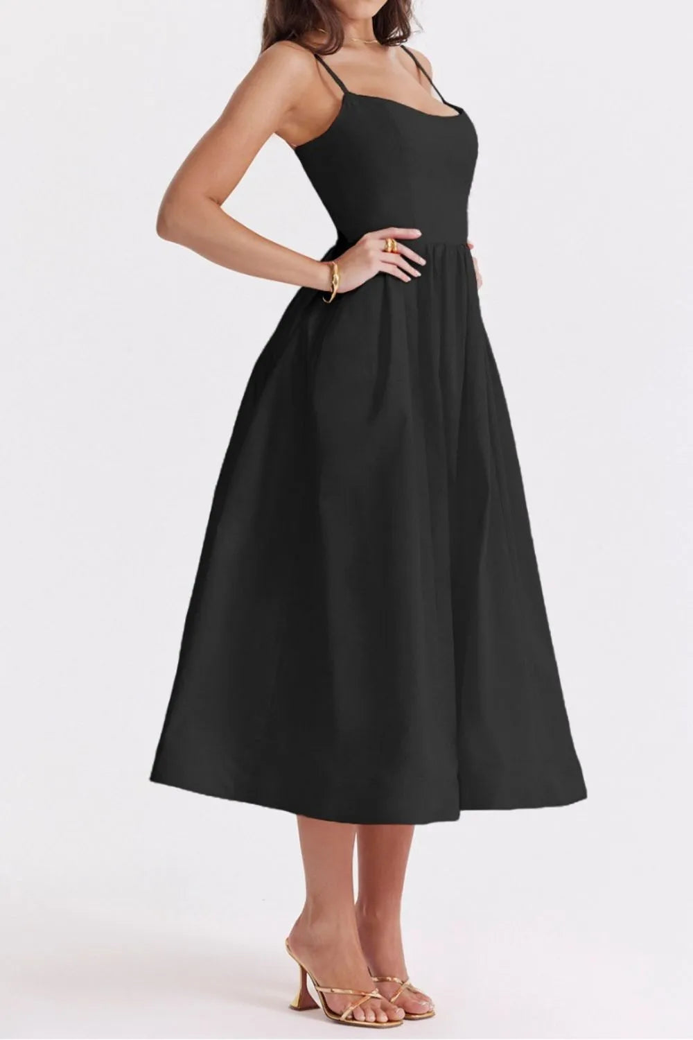 Floral Midi Dress Spaghetti Strap Ruched Zipper High Waisted a36b9253-96ef-4b66-8799-e5d9dec69d34-Max-Origin Trendsi