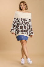 Umgee USA Leopard Off-Shoulder Sweater Long Sleeve Plus Size Cream a36f8fc5-60b7-4338-ba6b-f3185a176de5-Min Trendsi