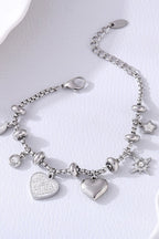 Women Charm Bracelet Inland Zircon Heart Titanium Steel 18K gold-plated a3c49b7d-33ec-4fc5-b5bb-7ab4e326f554-Max Trendsi