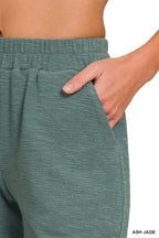 Zenana Cotton Shorts Slub Ash Jade Short Pants Comfort Pocketed a3d5f00b919c427cb88d0212a6d12ed7-Max-Origin Trendsi