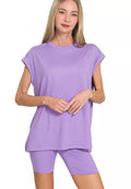 Zenana Tracksuit Set Lavender Brushed Dty Microfiber Top & Biker Shorts LAVENDER a3f82ce0f51c4b80bc4af2dc9abaa815-Max-Origin Trendsi