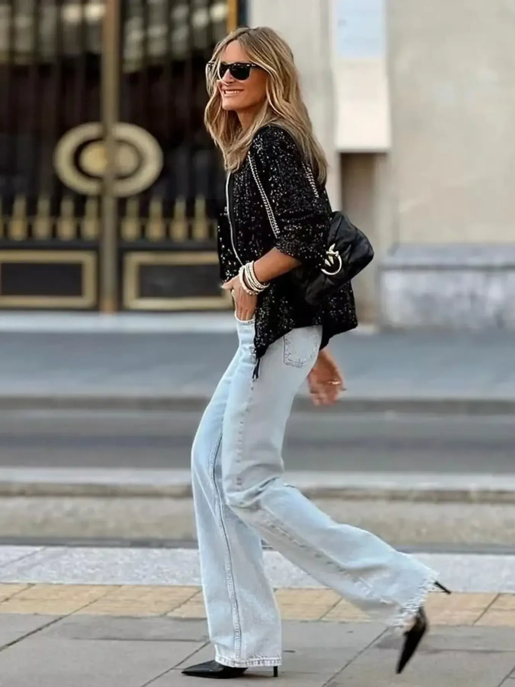 Sequin Jacket Women's Zip Up Long Sleeve Outwear a3fdba00677849e0844eff1d8b5be66b-Max-Origin Trendsi