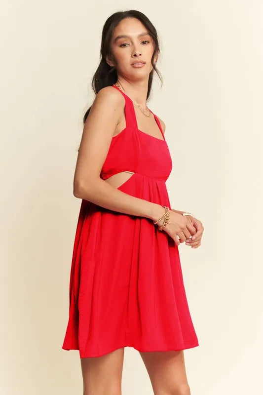 Davi & Dani Mini Dress Orange Washed Satin Cutout Skirt Wide Straps a4098bb2e08148488e2f5a8f13646b60-Max-Origin Trendsi