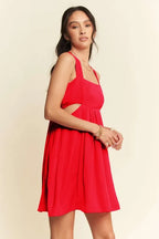 Davi & Dani Mini Dress Orange Washed Satin Cutout Skirt Wide Straps a4098bb2e08148488e2f5a8f13646b60-Max-Origin Trendsi