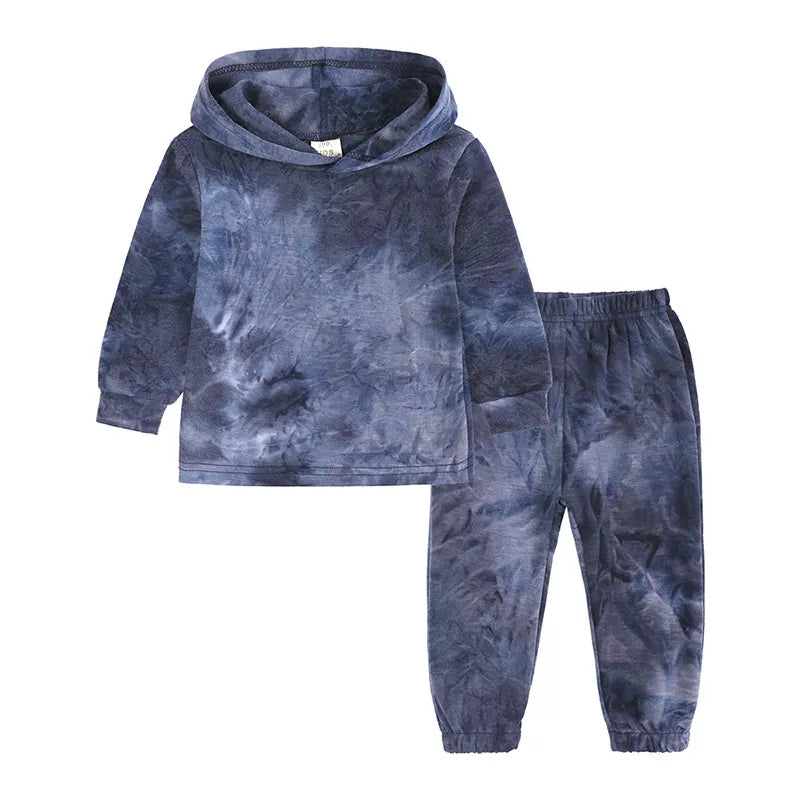 Girl's Outfit Set Tie-Dye Hoodie and Pants Set for Children Dark Navy a40c3e49-d2fa-4765-b7b1-68353a77b125-Max-Origin Trendsi