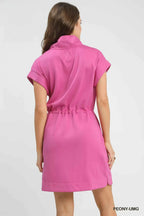 Umgee Dolman Sleeve Zip Detail Dress