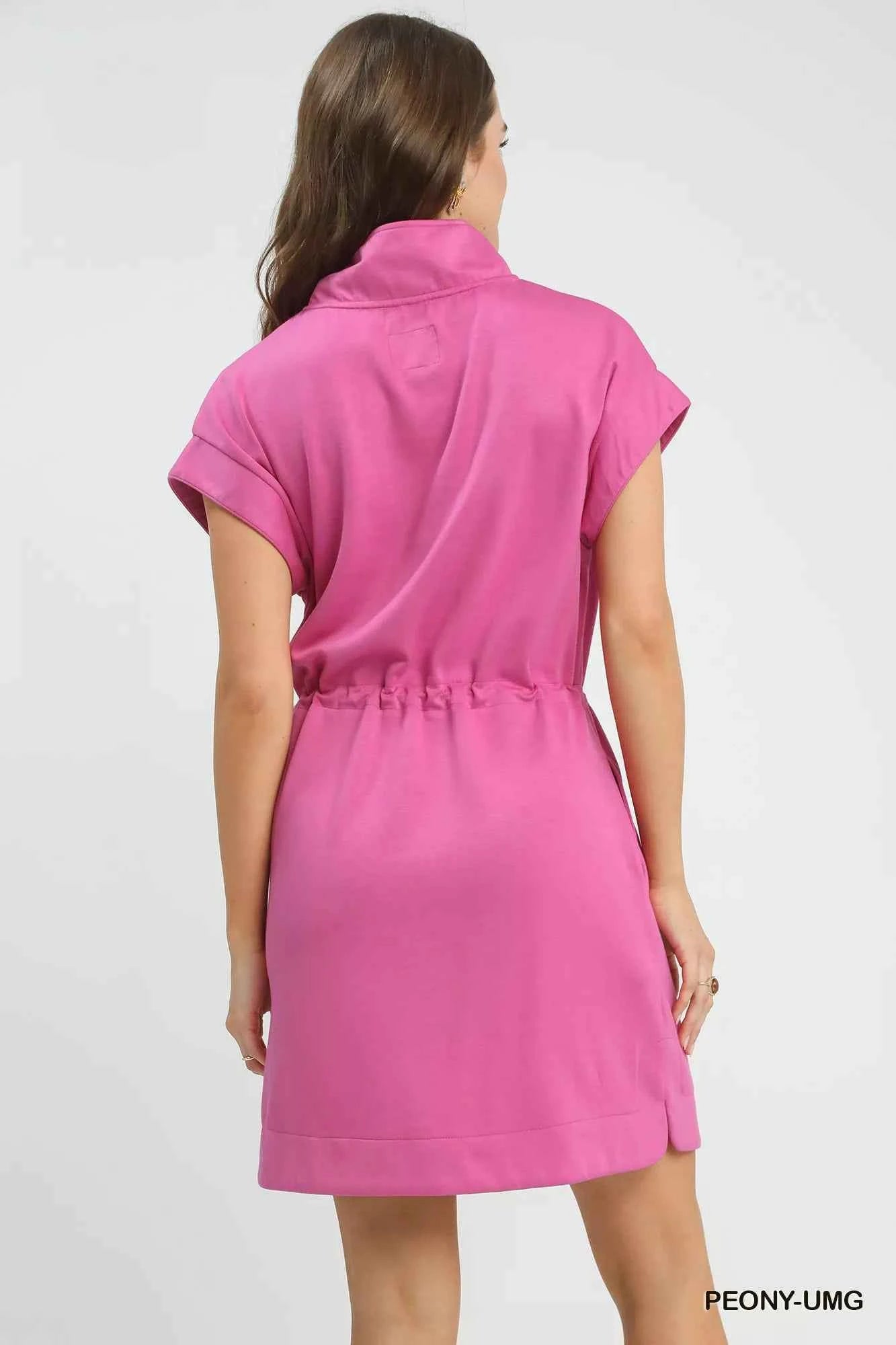 Umgee Dolman Sleeve Zip Detail Dress