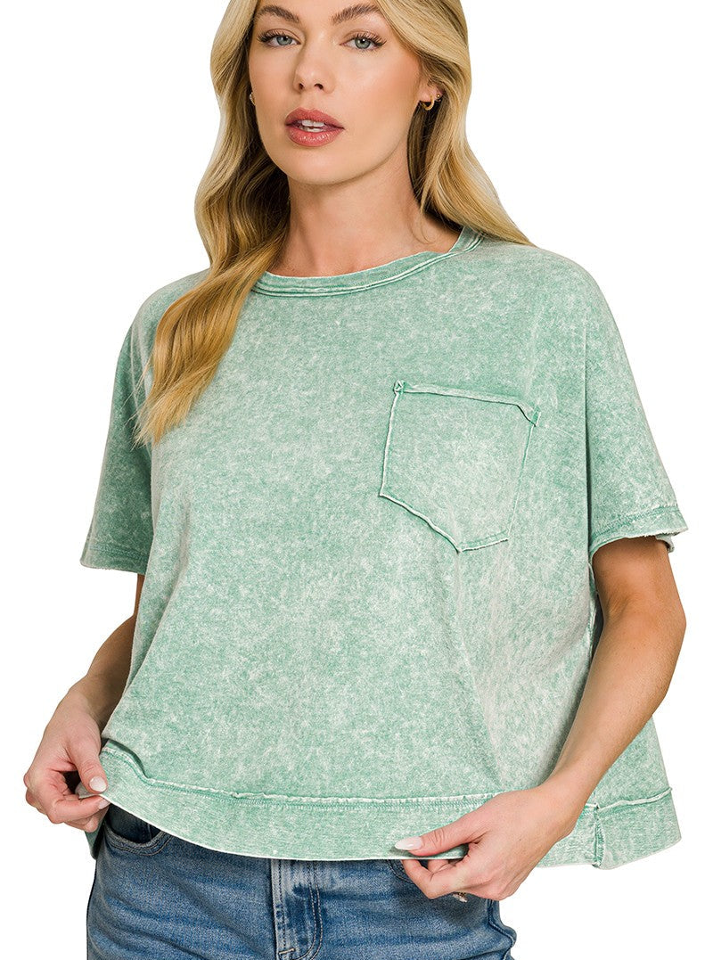 Zenana Halo Washed Oversized Top