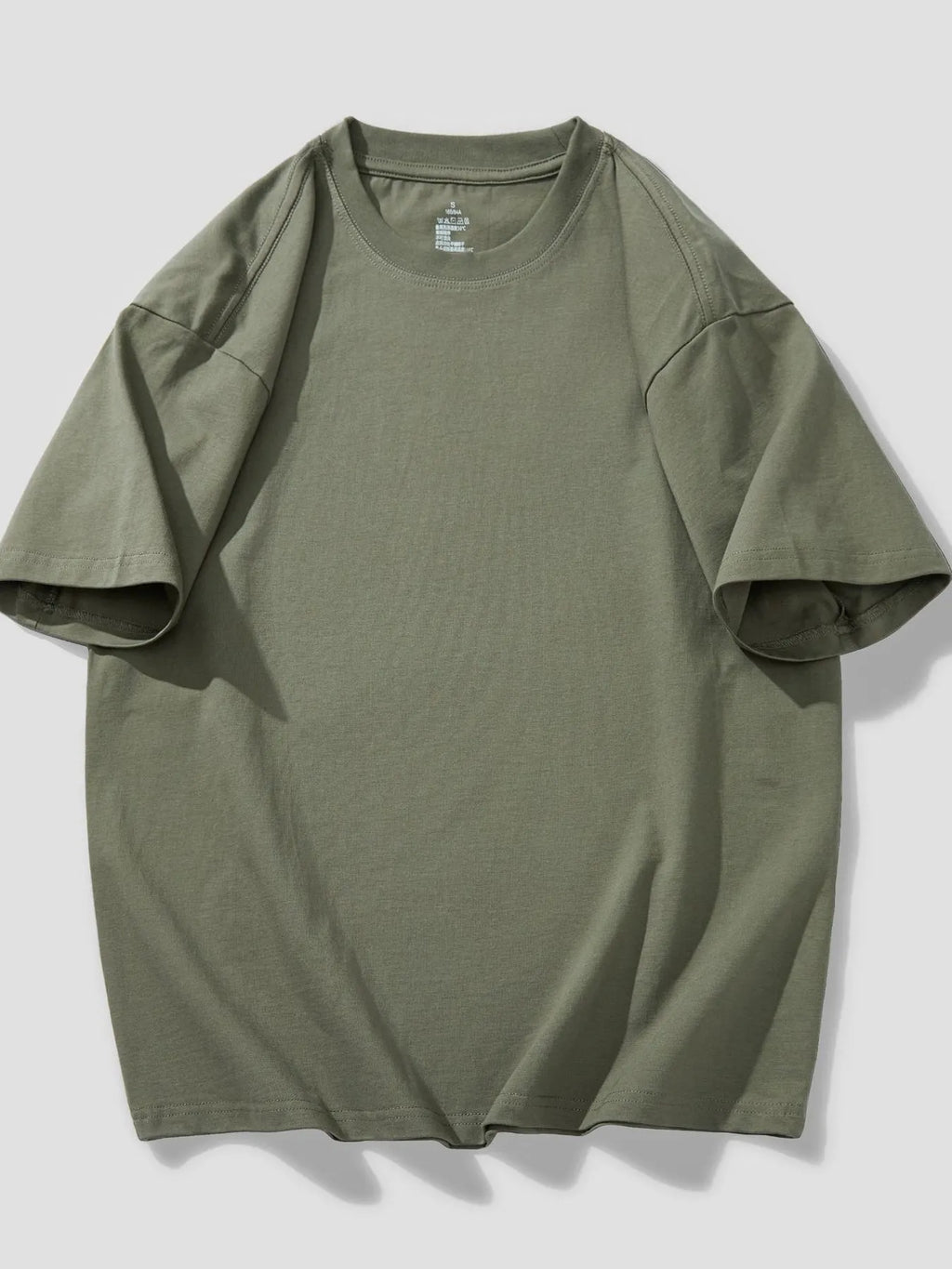 Men's T-Shirt Cotton Solid Round Neck Short Sleeve Oversized Top S-4XL Gray Green a47e6c441a5248d8bc363ffb9aae92fb-Max-Origin Trendsi
