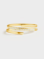 Zircon Ring Women Twist 18K gold-plated 925 Sterling Silver Inlaid Jewelry Gold a49e7022-3a63-4429-a289-4546637d78f8-Max Trendsi
