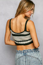 POL Crochet Cami Floral Embroidered Cropped with Scalloped Hem Black Multi a4a79d27-5183-4cab-a1df-d8676d760fda-Max-Origin Trendsi