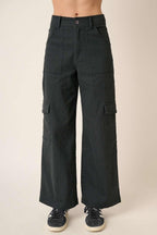 Mittoshop Cargo Pants Cotton Blend Wide Leg High Waist with Pockets Black a4cc72c2-a0f5-43f4-85ba-feee6bc1aec7-Max Trendsi