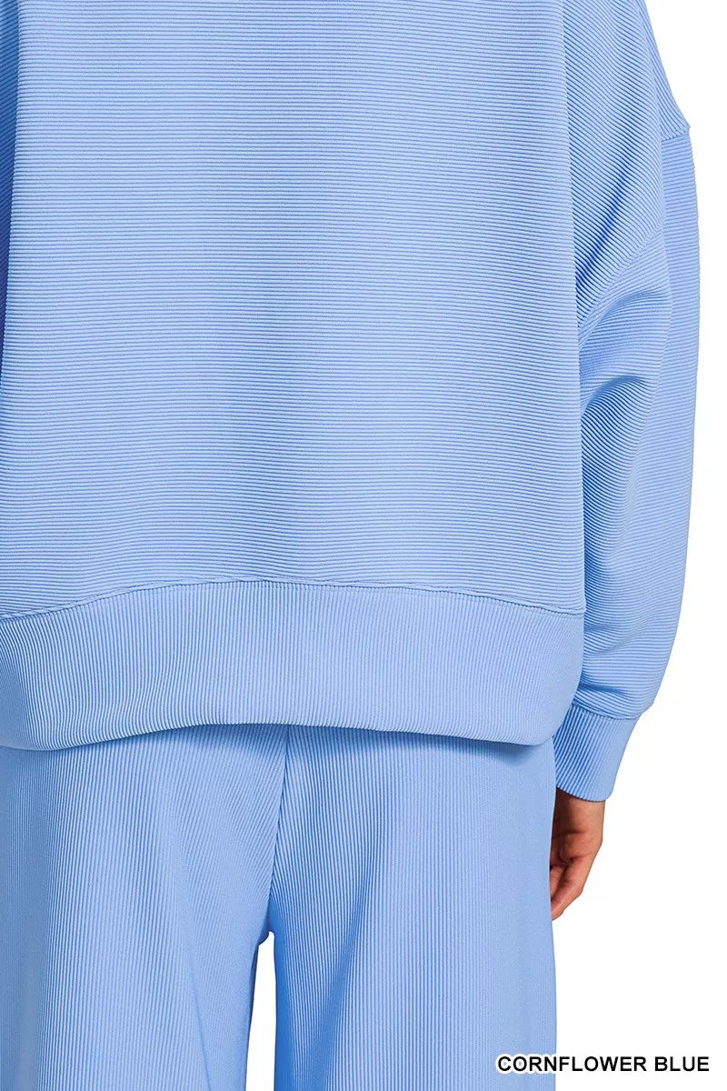 Zenana Ribbed Set Blue Round Neck Pullover and Drawstring Pants a4d4e3ab004e4652b12fbc43dcd4085b-Max-Origin Trendsi