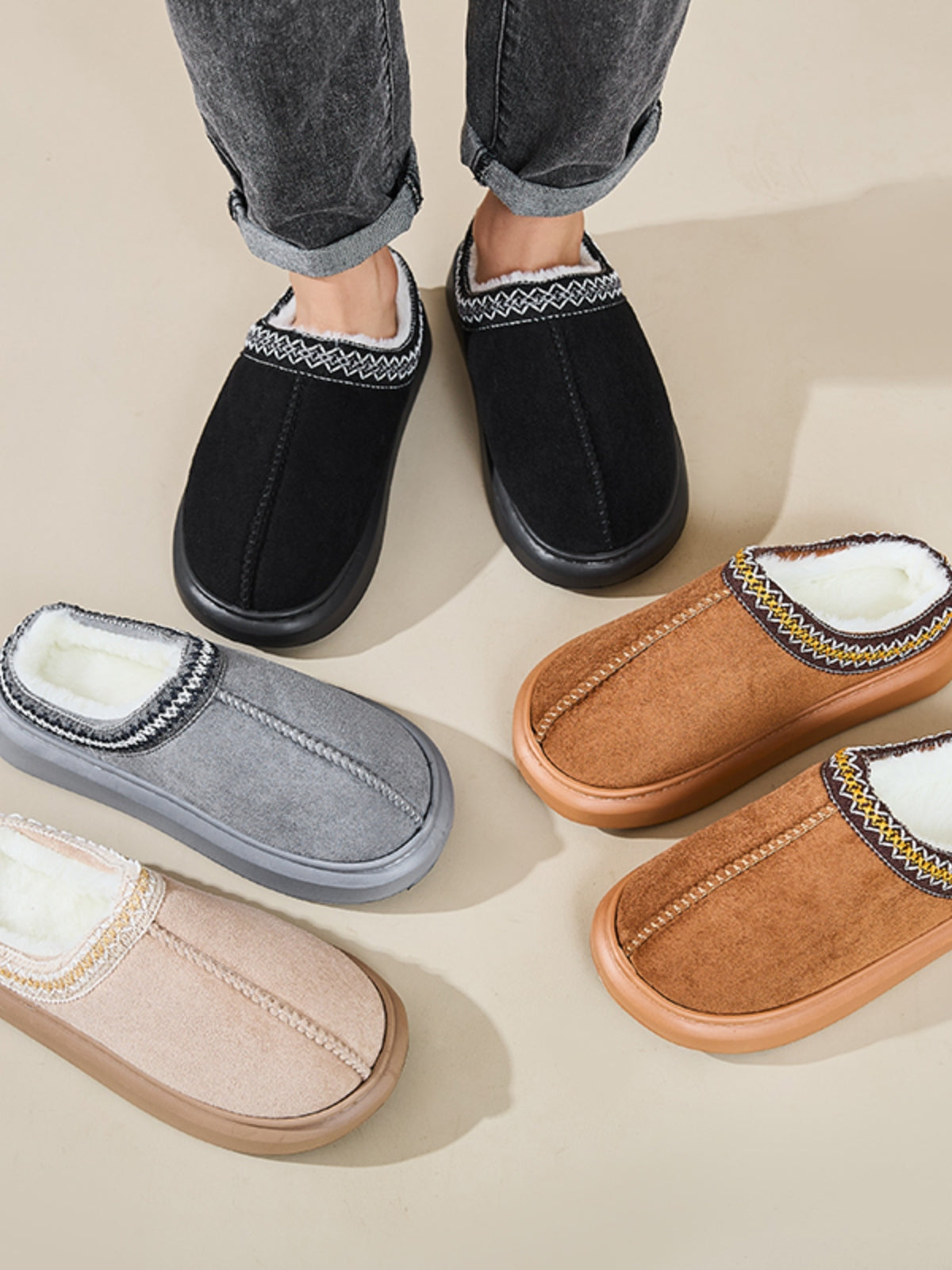 Suede Platform Slippers Faux Fur Lined Women Fashion Casual Rubber Shoes a4f0afae-3bf9-4daa-8a32-2b46a15b3f94-Max Trendsi