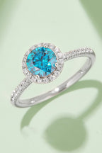 Murray Halo Ring 1 Carat Moissanite Stone 925 Sterling Silver Platinum-plated a4f6b97714994596b8eb76e91157f886-Max Trendsi