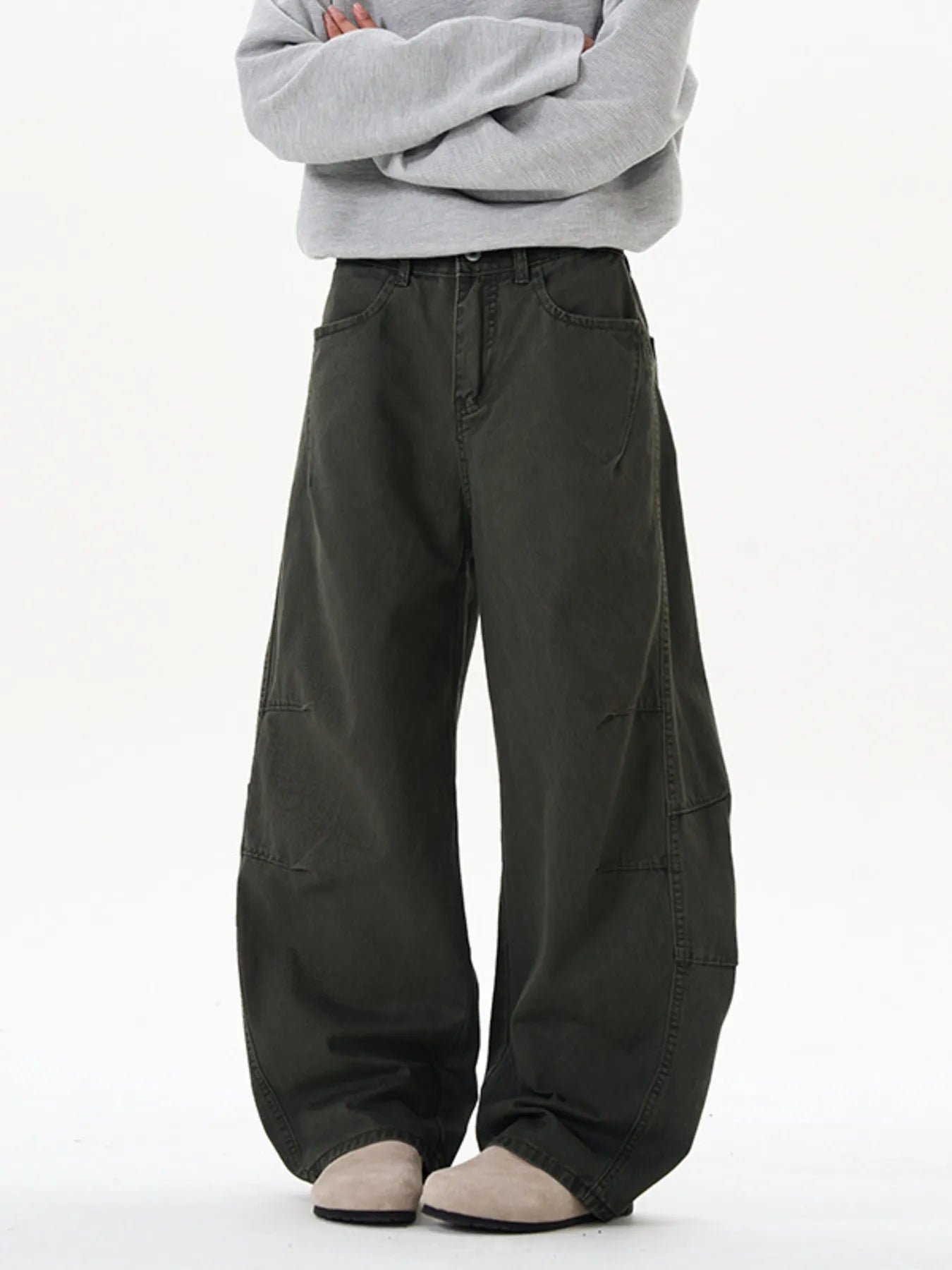 Men's Cargo Jeans Wide Leg Curved Cotton Washed Oversized Denim Pants Military Green a4fcd116e2044592b27fe848cc711c0d-Max-Origin Trendsi