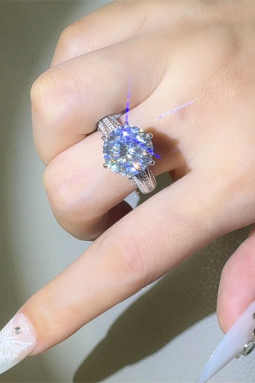 5 Carat Moissanite Silver Ring 925 Sterling Bright Women Jewelry with Box a50a1d69-2df4-4ab1-9abd-ac97e62e7404-Max Trendsi