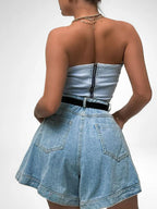 Women's Denim Set Sweetheart Neck Tube Top and Shorts Two-piece a52503ce-3871-4908-8bca-61f753b74a91-Max-Origin Trendsi