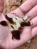 Dangle Earrings PU Leather Bull Head Shape Brown Women Fashion Jewelry a53787a6-256d-4644-970f-e1b2d88a3f18-Max Trendsi