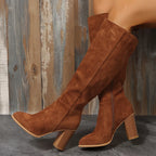 Point Toe Block Heels Boots a58327ef0b3346e2b0dee89614c47e56-Max-Origin Trendsi