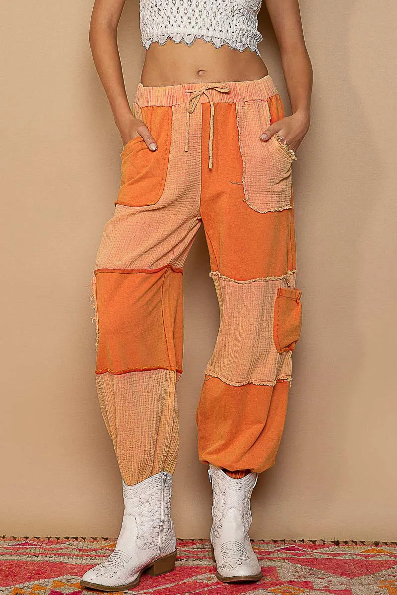 POL Jogger Pants Orange Red Cotton Drawstring Pocketed Contrast Seams CHILL RED a5abdd48-0e89-4bc8-9e38-0a3a4b4f8f87-Max-Origin Trendsi