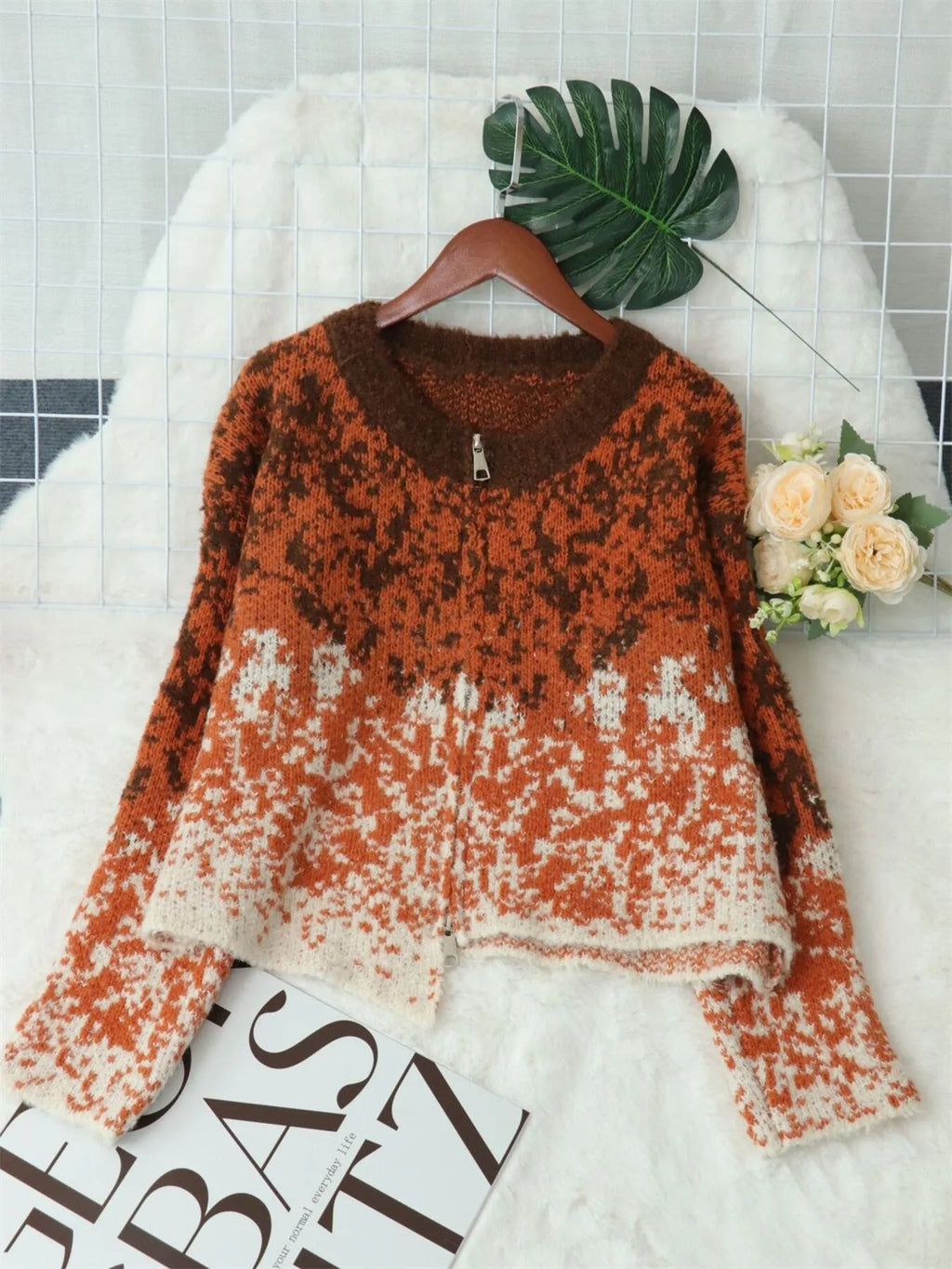 Women's Cardigan Zip Up Knit Asymmetrical Hem Long Sleeve a5c6bcee64914231b39481c583e27bcb-Max-Origin Trendsi