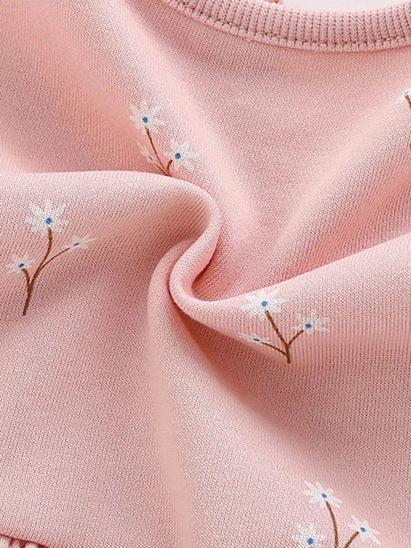 Children's Girls Casual Dress Ruffle Dusty Pink Floral Print Long Sleeve a5cabbfd9522403d8d5e87e1fd909e49-Max-Origin Trendsi