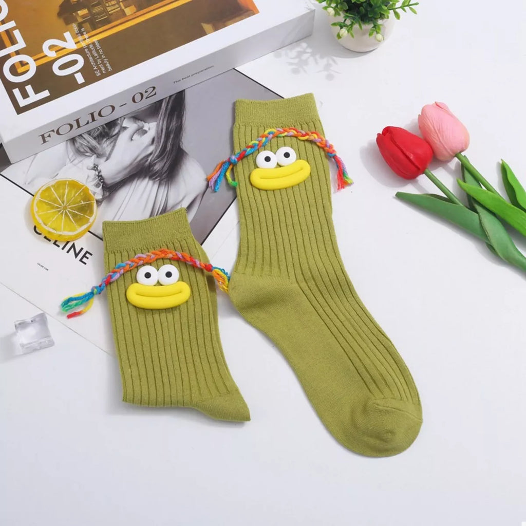 Women's Crew Socks Cotton Cartoon Ribbed Knit Funny Matcha Green One Size a5e0d5af-2ebf-4361-b3e9-4099e4ac3200-Max-Origin Trendsi