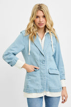RISEN One-Button Blazer with Hoodie Jacket